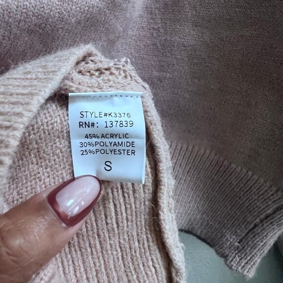 Dreamers By Debut Sweater Women's Size Medium Tan Brown Pullover Cropped - Picture 5 of 6